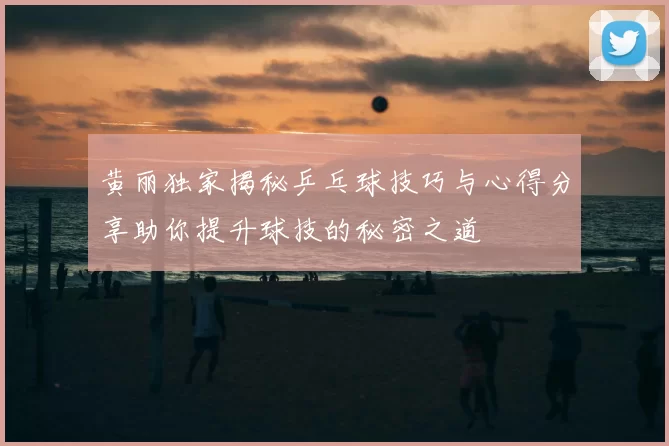 黄丽独家揭秘乒乓球技巧与心得分享助你提升球技的秘密之道